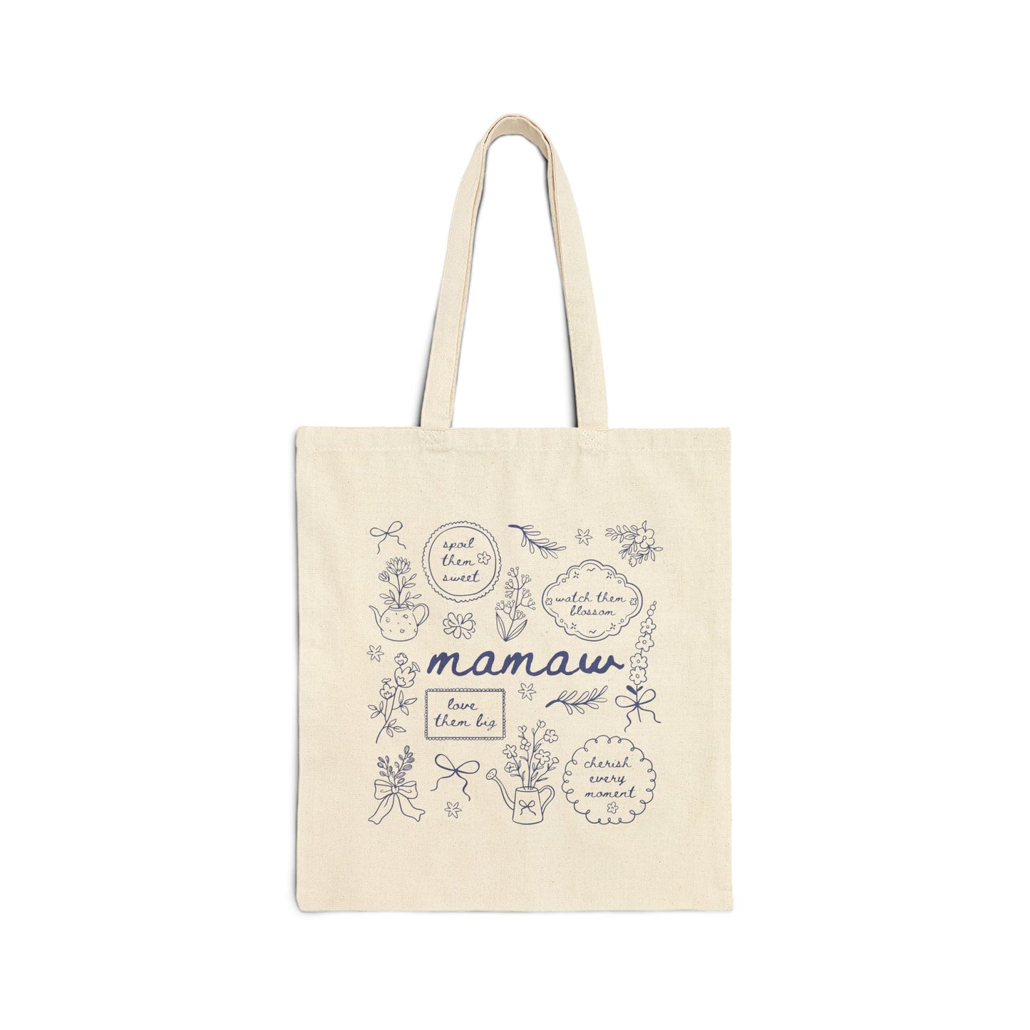 Mamaw Floral Canvas Tote