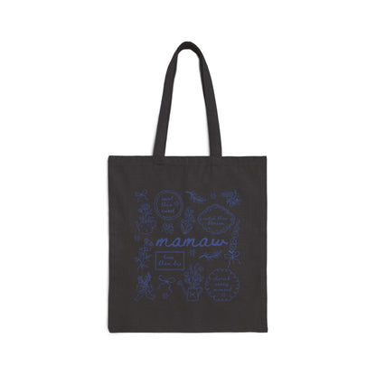 Mamaw Floral Canvas Tote