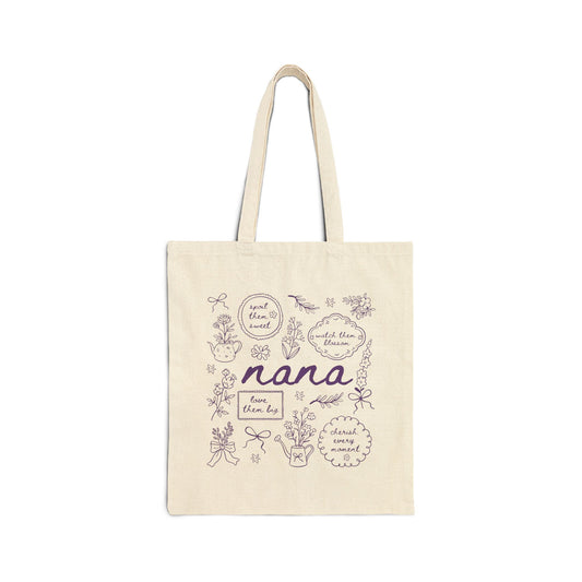 Nana Floral Canvas Tote