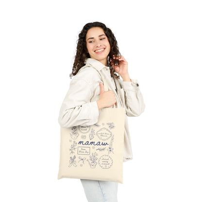 Mamaw Floral Canvas Tote