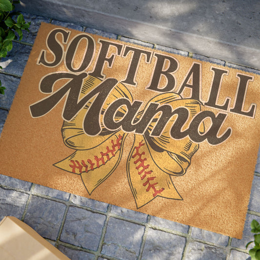 Softball Mama decorative Doormat