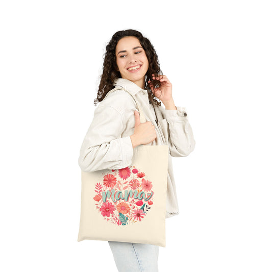 Mama Floral Canvas Tote